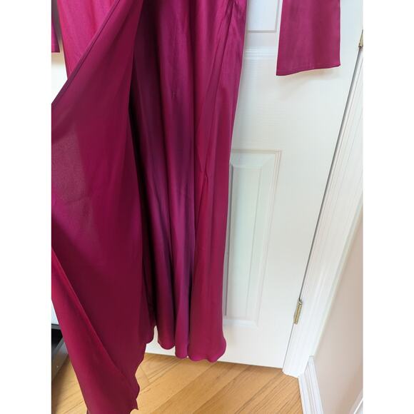 Banana Republic Dress Size 4P Etude 100% Silk Maxi Berry Pink Fuchsia NWT - Picture 16 of 16